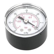 -1~0bar -30~0inHg Dual Scale Vacuum Pressure Gauge 1/8BSPT Back Connection