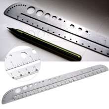 Scale Ruler Multifunctional Stainless Steel Compass Protractor Measuring Tool