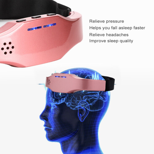 Wireless Intelligent Migraine Pressure Relief Sleep Insomnia Head Therapy Massage Device (Pink)