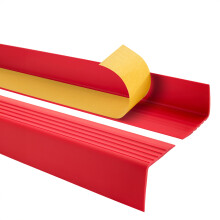 Red 1.1m Anti Slip PVC Stair Nosing 50x42mm Self Adhesive Step Edge Trim 734-RGP