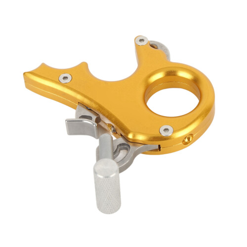 Archery Release Aids 3 Finger Grip Thumb Caliper Trigger for Compound Bow Accessory (Gold) 2