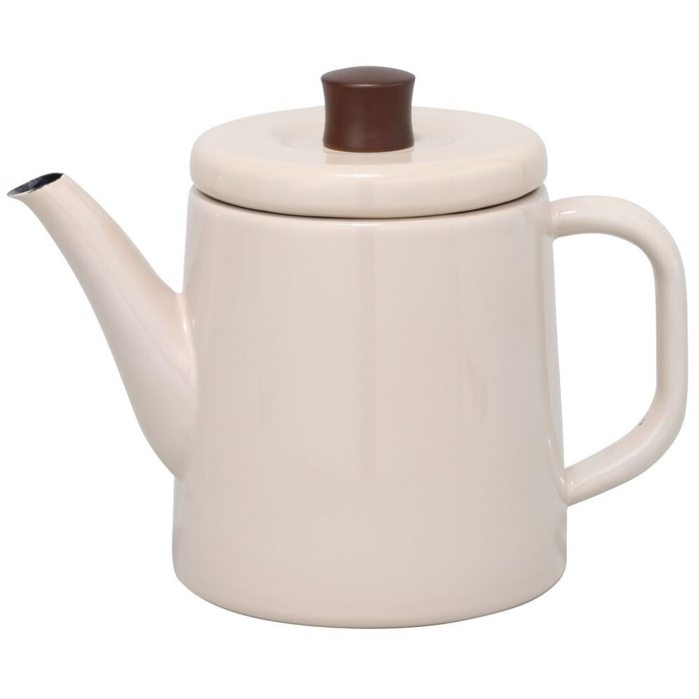 Nodahoro Kettle 1.5l Enamel Gas Fire/ih Compatible Made In Japan Pottle Beige Ptr-1.5kbe