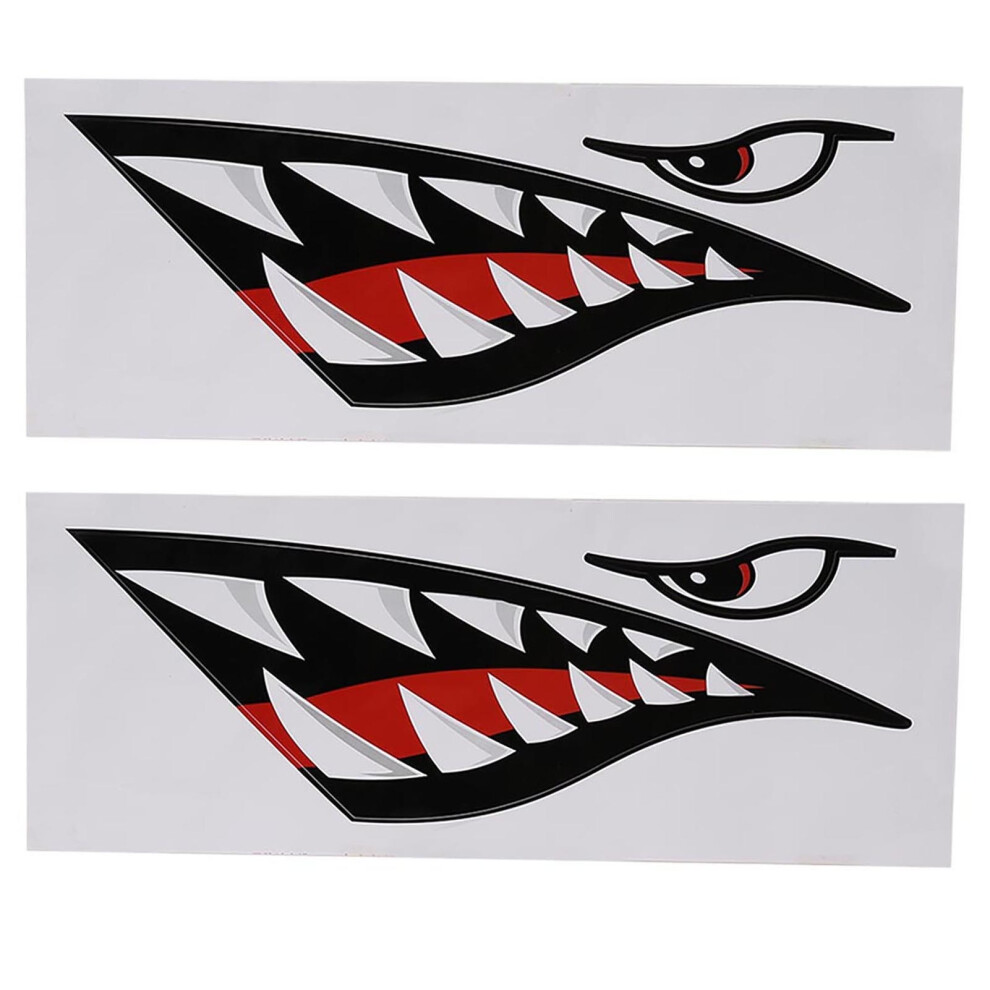 2Pcs Waterproof Diy Funny Shark Teeth Mouth Sticker Decal Car Kayak Boat Truck Decoration 4311324666787