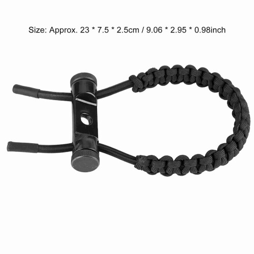 Archery Equipment Adjustable Compound Wrist Rope Polyester Braided Strap Cord (Black) 1