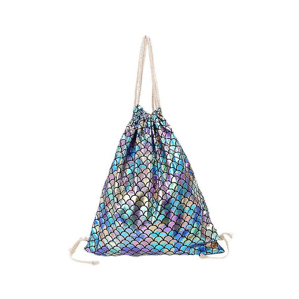 1pcs Fish-scale Pattern Drawstring Backpack
