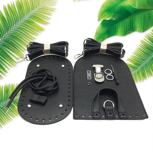 Leather Knitting Crochet Bag Nail Bottom Set for Backpack Bag Making Black 2