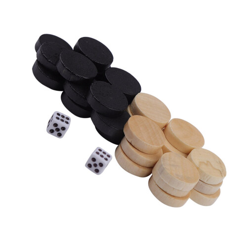 32Pcs Draughts&Checkers&Backgammon Chess Piece for Kids Board Game Learning Camping 2