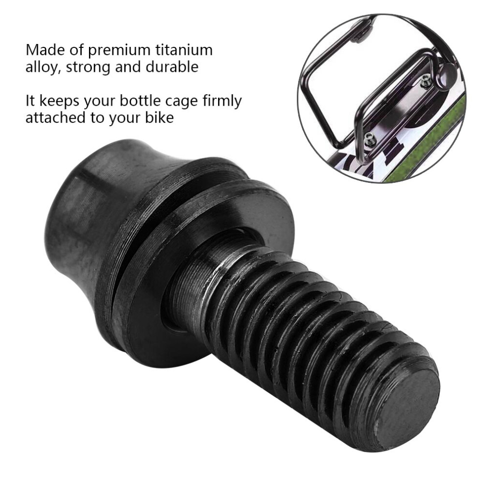 Bicycle Titanium Alloy Water Bottle Cage Screw Bolt M5x12/16Mm With Washer (Black M5x12) 7891324668983