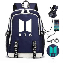 BTS Rucksack USB wiederaufladbarer Rucksack große Kapazität Schüler Schultasche Farbe 2