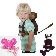 2 in 1 Toddler Leash Monkey Safety Harness Kids Backpack Childrens Walking