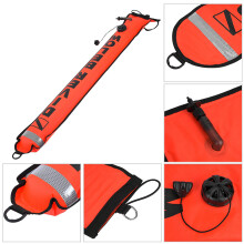 5FT High Visibility Inflatable Scuba Diving SMB Surface Signal Marker Buoy (Red)
