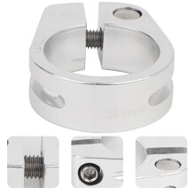 28,6 mm Aluminium-Auspuffklemme für Motorrad V-Band-Downpipe Silber