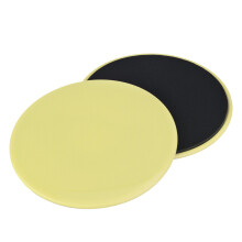 2PCS Exercise Sliding Gliding Disc Fitness Core Slider Sport Full Body Workout (yellow)