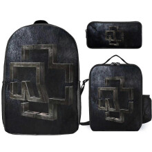 i4571 Rammstein Rucksack-Set, Must-haves für die Schule, Büchertasche, Lunchbox und Federmäppchen, Kombination