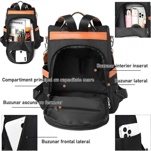 Damentasche, modischer, wasserabweisender Damenrucksack, einfacher Trend, große Kapazität, Reise-Computerrucksack 1