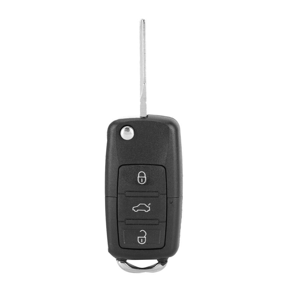 3 Button Folding Remote Flip Shell Key Fob Case Cover Fit For Bora 1995-2005 Black 8741324673373