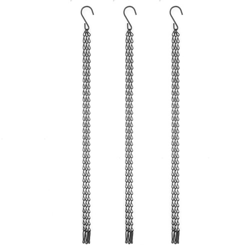 3 PCS Garden Planter Flower Pot Basket Replacement Iron Hanging Chain   hooks Set 1