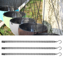 3 PCS Garden Planter Flower Pot Basket Replacement Iron Hanging Chain hooks Set