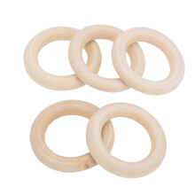 5 Stück Beißringe 55 mm Holzfarbe unbehandelt