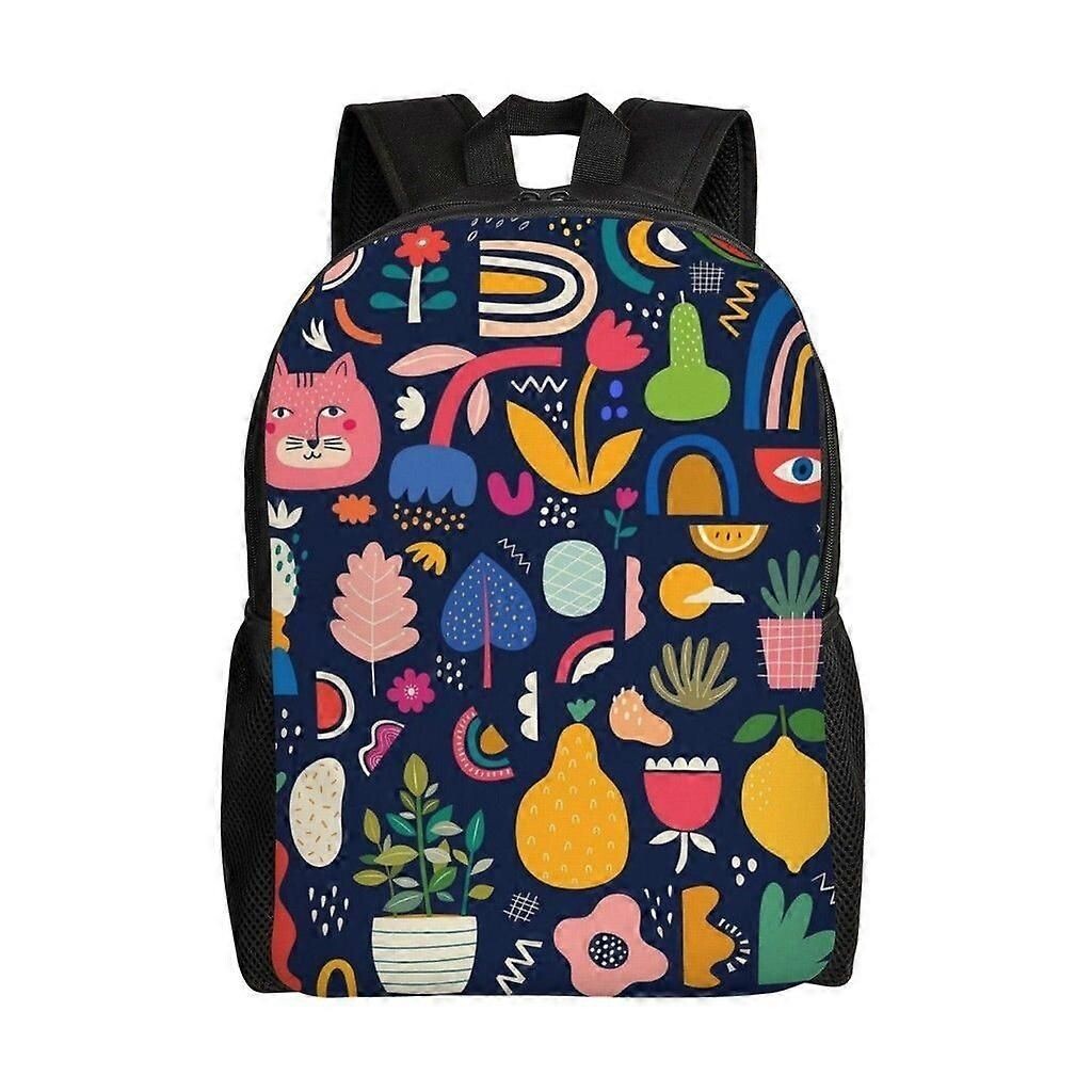 Sac à Dos Joyeux. Dessin Animé Mascotte De L'école Joyeuse Illustration de Vecteur