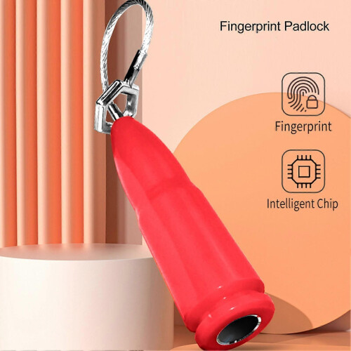Lucchetto per impronte digitali, resistente all'acqua, antitaglio, mini lucchetto biometrico per bagagli, 2