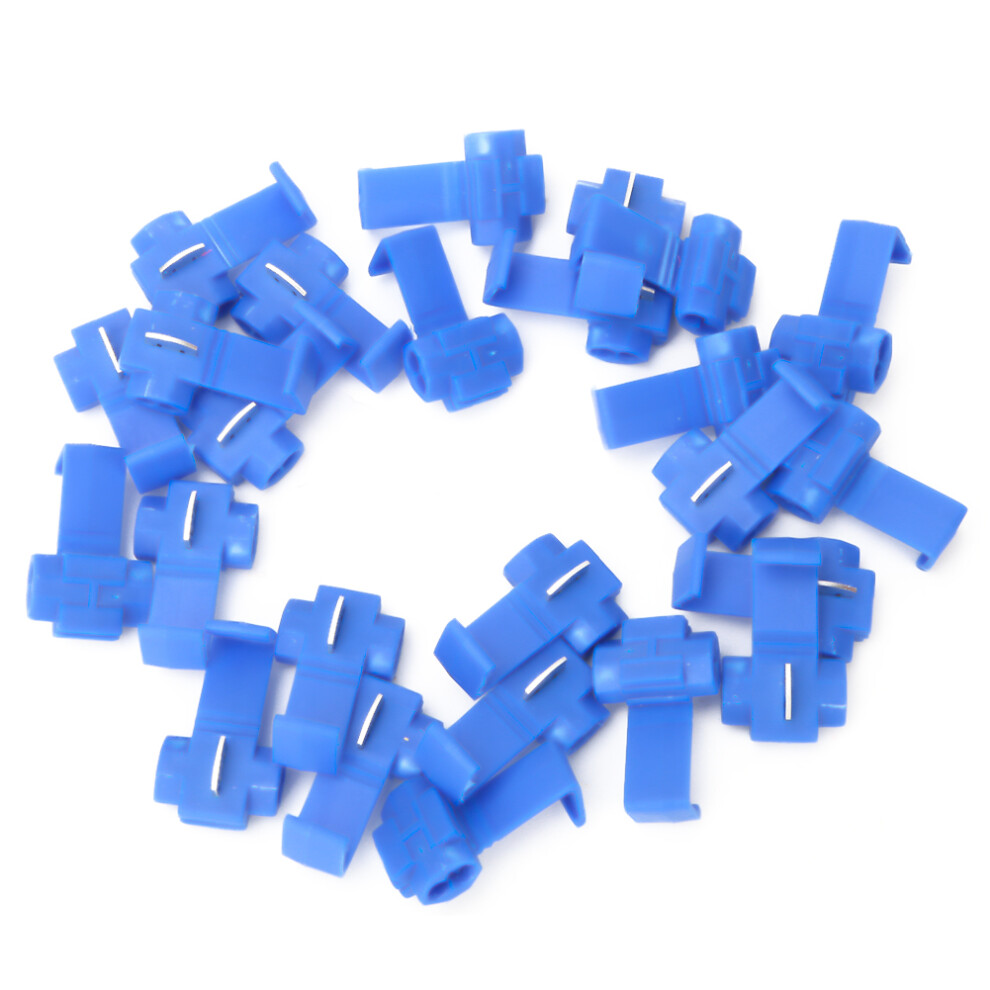 25Pcs Blue Solderless Quick Splice Snap Wire Connector 0.75-2.5Mm/Awg 14 To 18 9301324676898