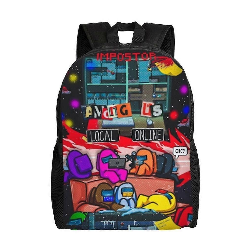 YINGD Sac à Dos Teletubbies École - Sac Cartable Dessin Animé Garçon Fille Tendance Noir