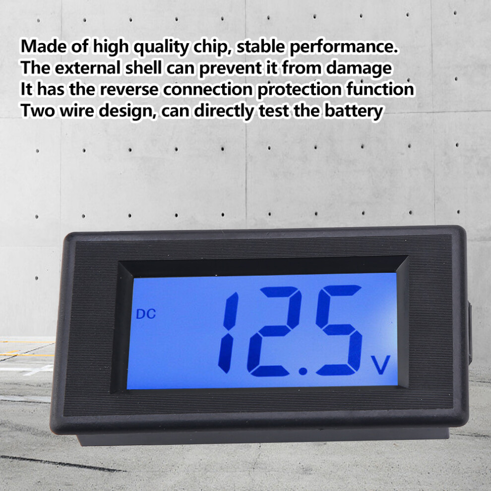 4-30V Two Wire Lcd Display Voltmeter Digital Voltage Power Tester With Blue Screen Backlight 8311324678809