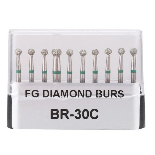 10 Stück BR-30C Diamantfräser, 1,6 mm Schaft, Silber 1