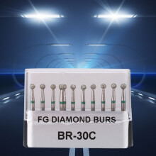 10 Stück BR-30C Diamantfräser, 1,6 mm Schaft, Silber