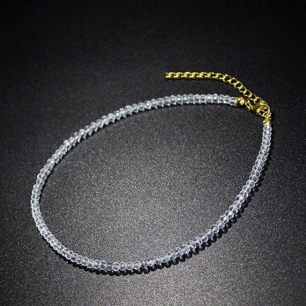 (white) Fashion Black Crystal Beads Choker Necklace For Women Bohemian Beaded Short Female Necklace New Party