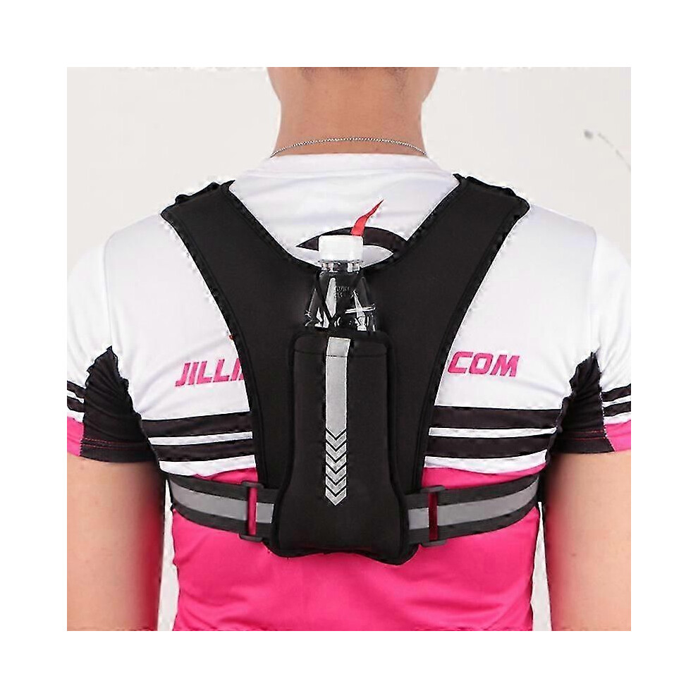 icolor Sac de sport magnétique pour bouteille d'eau avec sangle et poches pour téléphone, diamètre 9,9 cm, 5 aimants intégrés (néoprène, rose