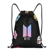 (M)BTS (5) Zaino con coulisse Borsa sportiva da palestra per yoga, nuoto, palestra, borsa sportiva con