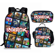 Neue Roblox-Schultasche für Schüler, Roblox-Digitaldruck-Rucksack, dreiteiliges Set, Lunchtasche, Bleistifttasche