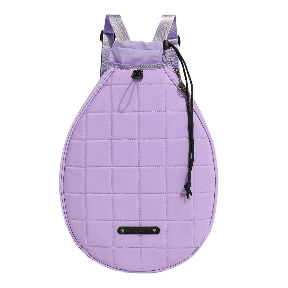 Sac à dos de tennis grande capacité (violet) avec bandoulière réglable en polyester noir