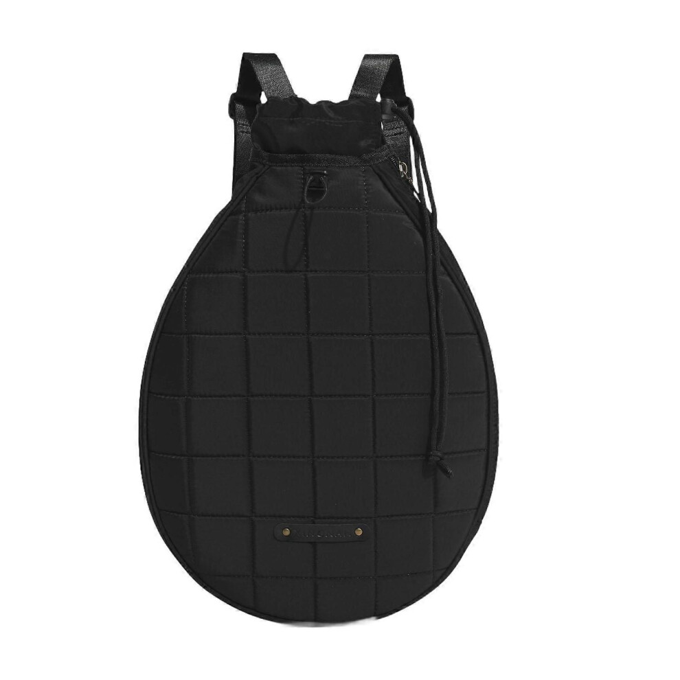 Sac à dos de tennis grande capacité (noir) avec bandoulière réglable en polyester noir
