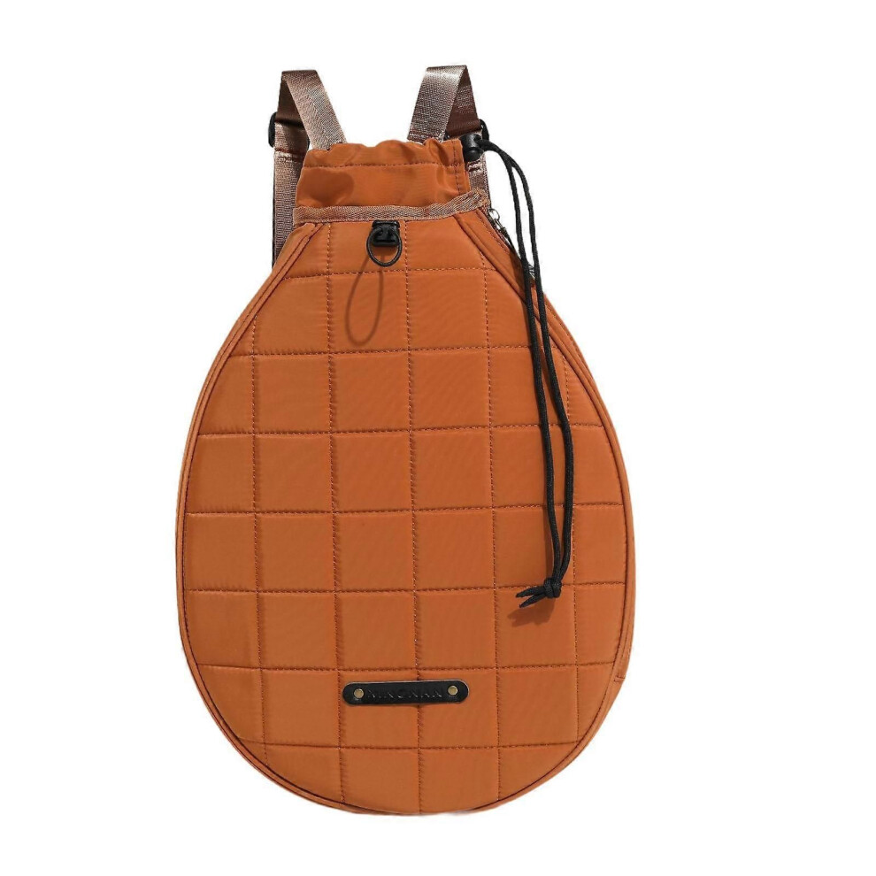 Sac à dos de tennis grande capacité (marron) avec bandoulière réglable en polyester noir