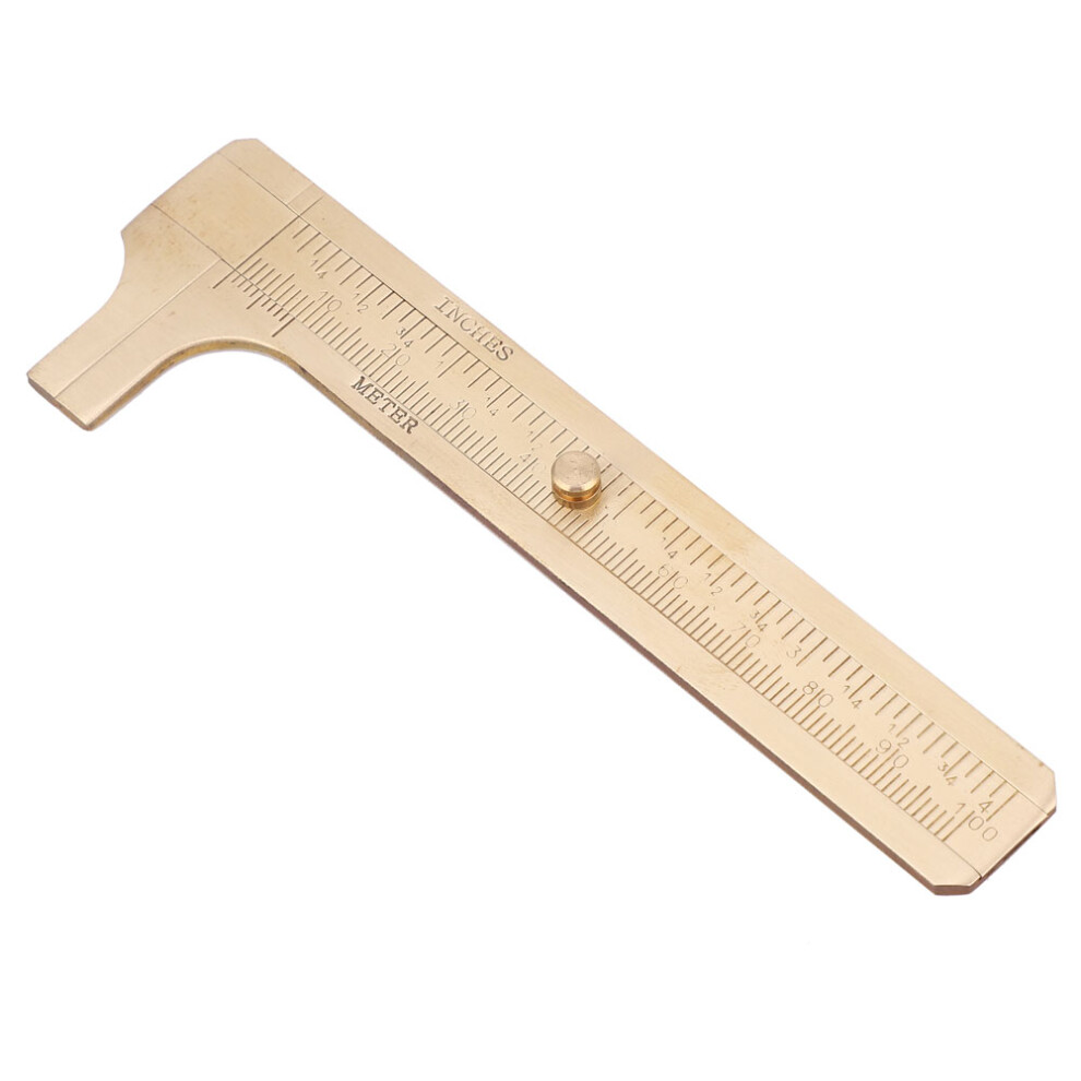 Brass Vernier Caliper Double Scale Jewelry Measuring Ruler Measurement Tool 0-100Mm 7641324681709