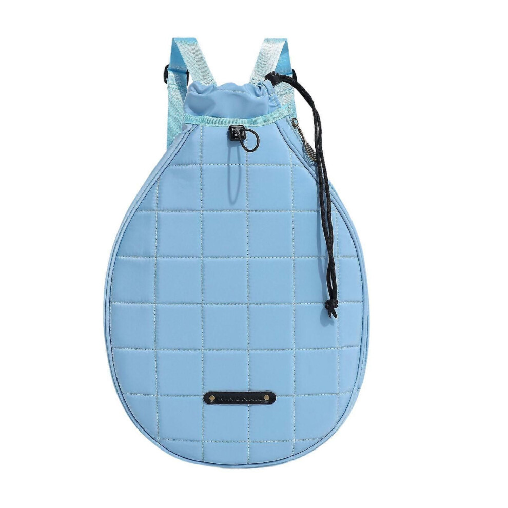Sac à dos de tennis (bleu) grande capacité avec bandoulière réglable en polyester noir