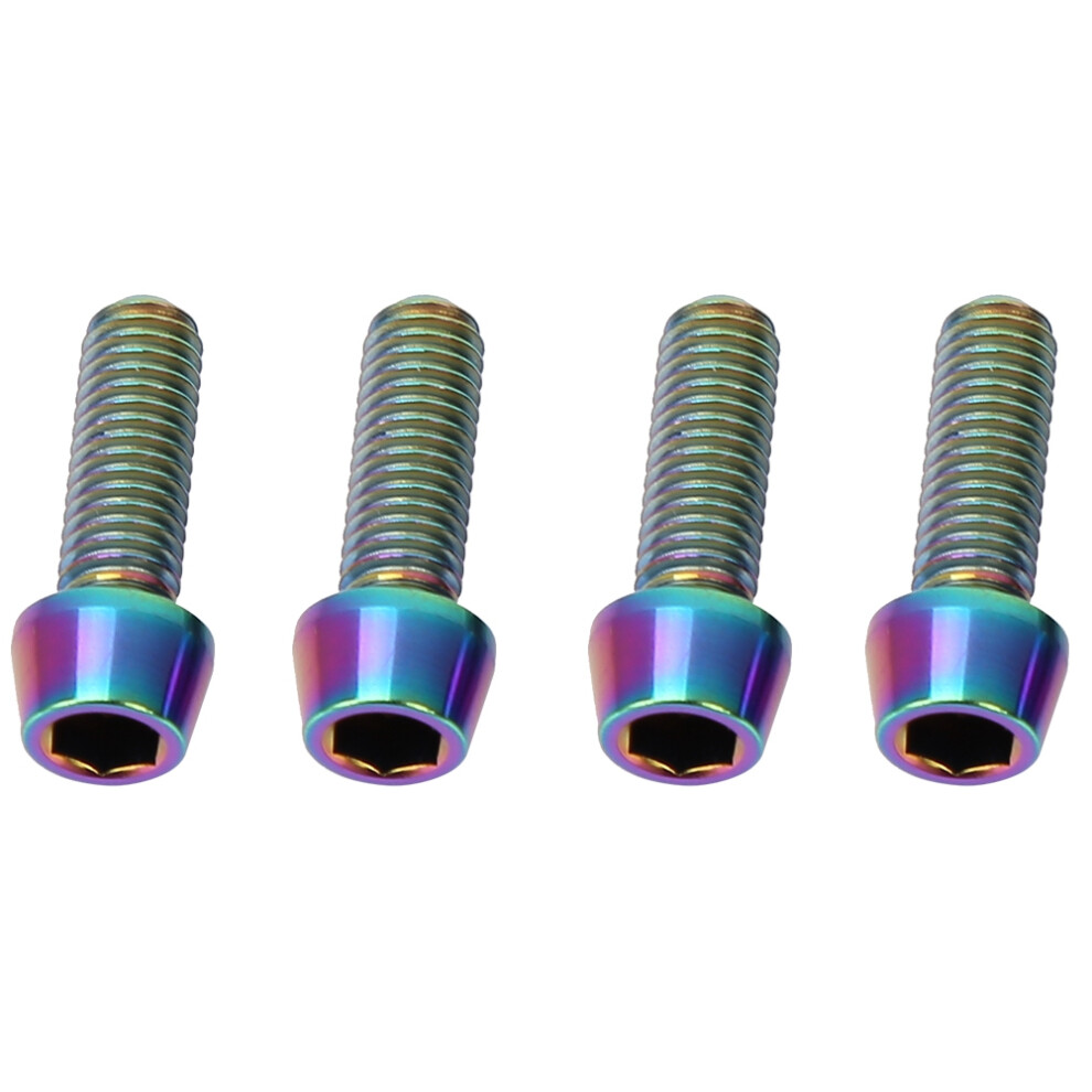 4Pcs M5*15Mm Bicycle Titanium Alloy Tapered Bolts Mountain Bike Stem Fixed Screws 5091324682275