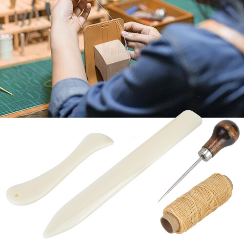 Practical Leather DIY Craft Stitching Poking Needle Sewing Working Hand Tool Kit 2