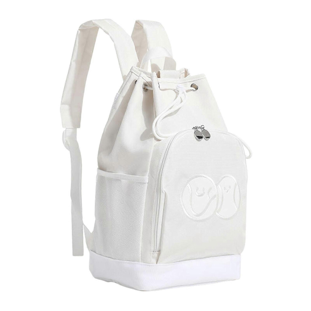 Sac à dos de pickleball (blanc) pour homme et femme, sac à dos de sport, sac de raquettes de tennis,