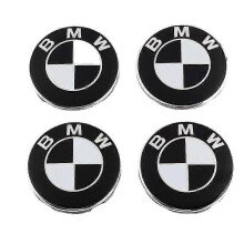 (noir blanc)B04- 68 mm Lot de 4 cache-moyeux BMW Argent Taille unique