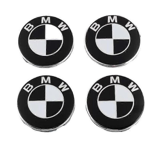 (noir blanc)B04- 68 mm Lot de 4 cache-moyeux BMW Argent Taille unique