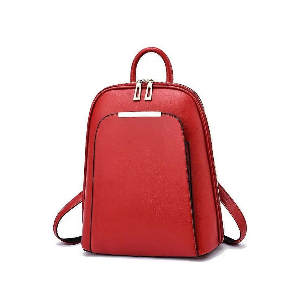 Sac à dos pour femme (rouge) 2022, grand sac à dos de voyage en cuir PU, sac à main, cartable pour filles,
