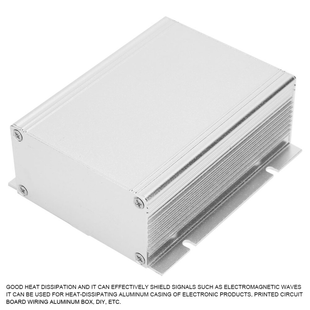 Aluminum Printed Circuit Board Instrument Box Enclosure Electronic Project Case Silver/White 7901324684316