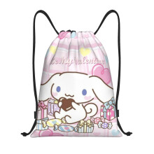 (S) Lustiger Cartoon-Cinnamoroll-Rucksack mit Kordelzug, Sport-Sporttasche für Yoga, Schwimmen, Wandern,