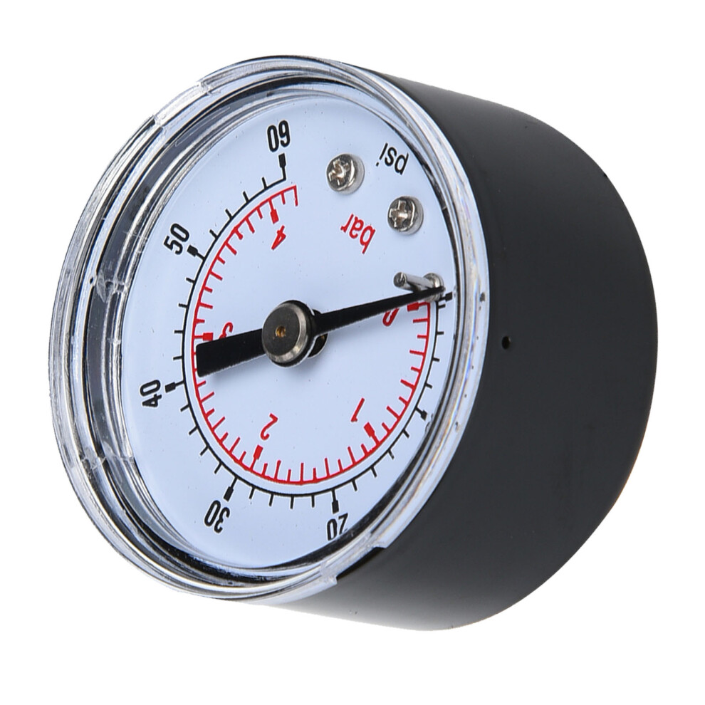 Mechanical Pressure Gauge For Air Oil Water 1/8Inch Bspt Back Connection (0-60Psi 0-4Bar) 8781324687062