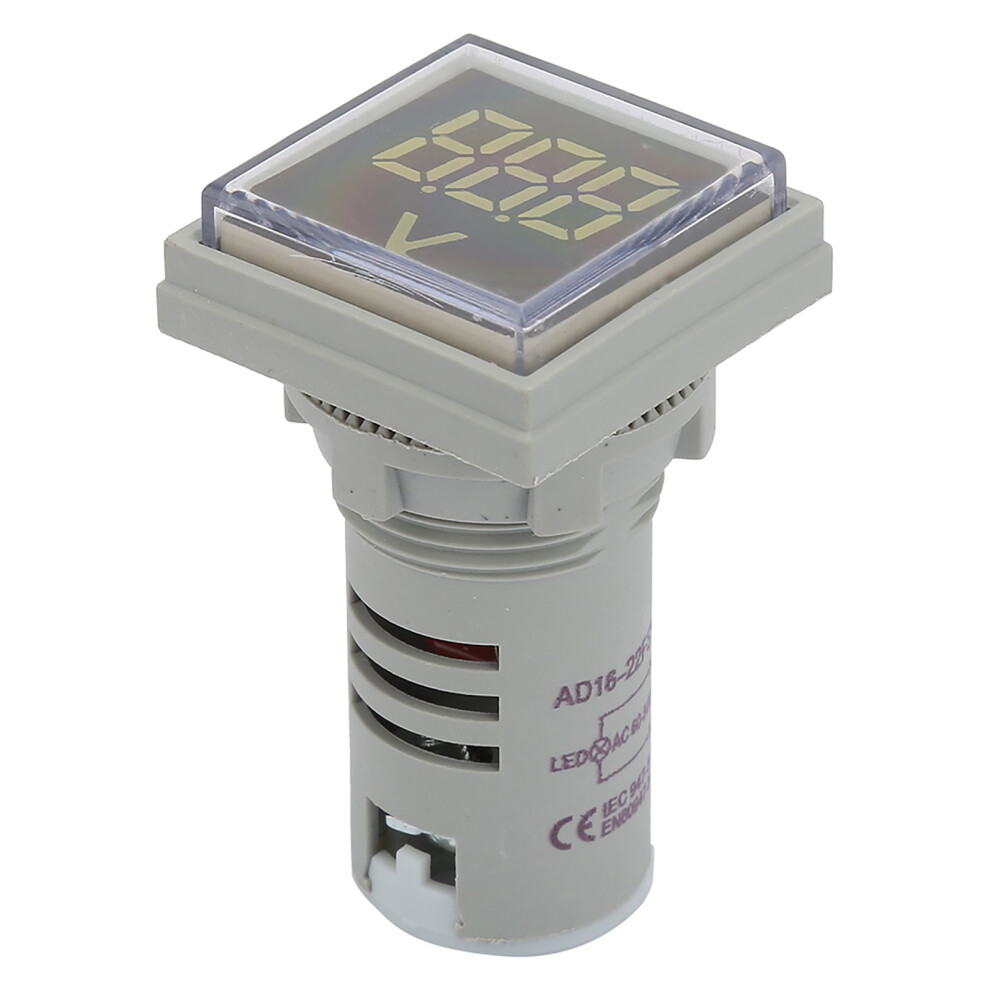 60-500V Square Led Display Ac Voltage Signal Indicator Digital Voltmeter Indicator (White) 8761324687309