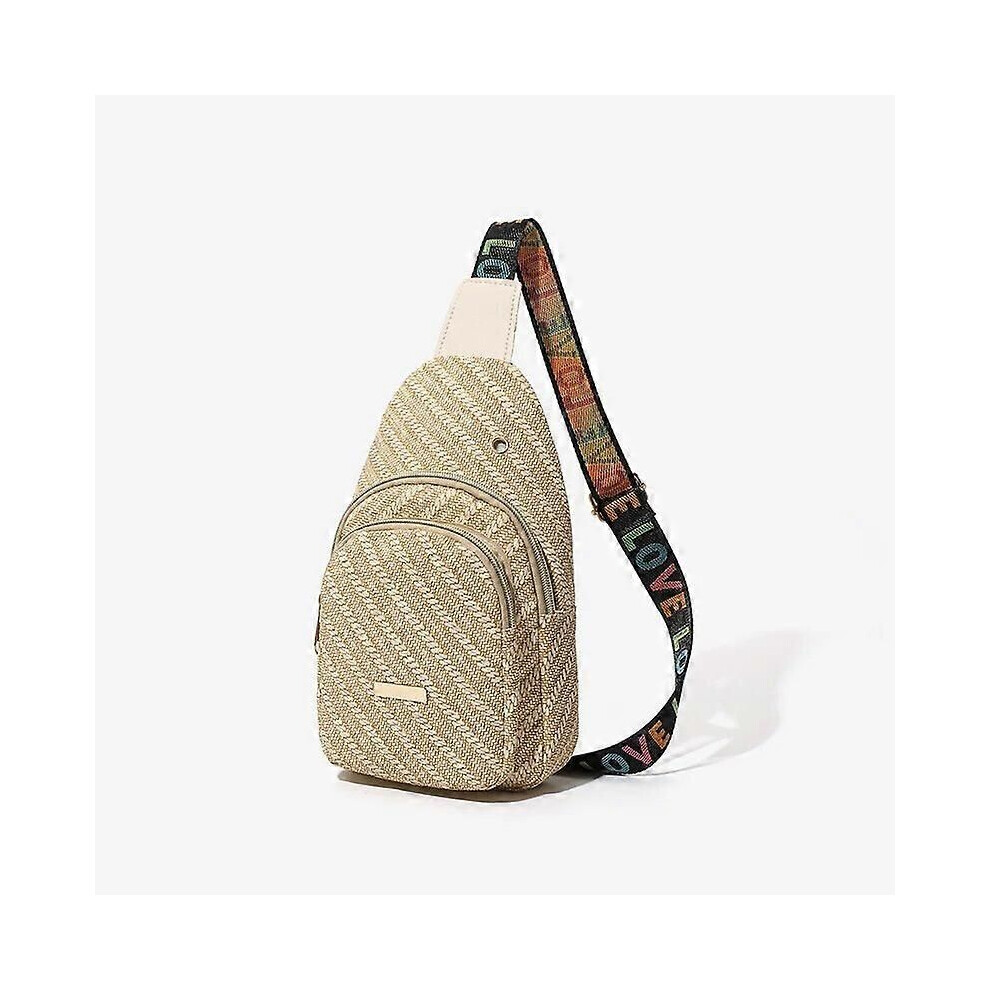 (Kaki) Sac de poitrine pour femmes, sac de voyage, sac banane, sac à dos en nylon pour femmes